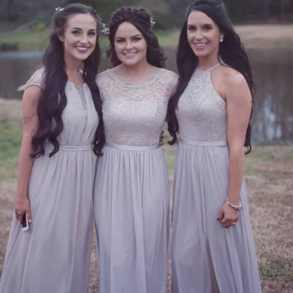 David’s Bridal high neck bridesmaid dress